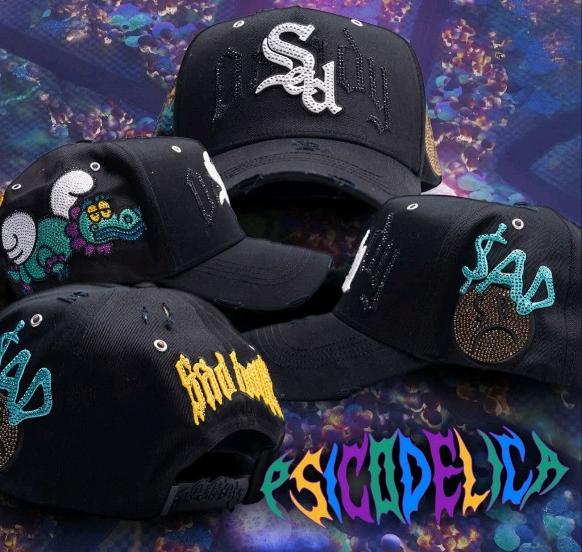 Dandy Hats Psicodelica x Sad Boyz 2.0 LimitedEdition   Black