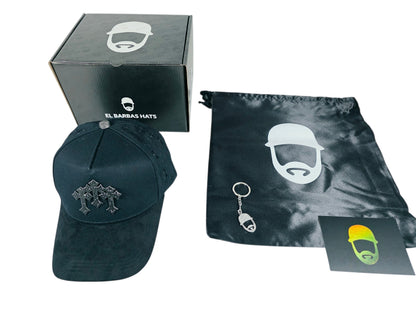 Barbas Hats X Rich The Kid |Chrome Blackout| Full set [Hat,box , dust cover., card and keychain].