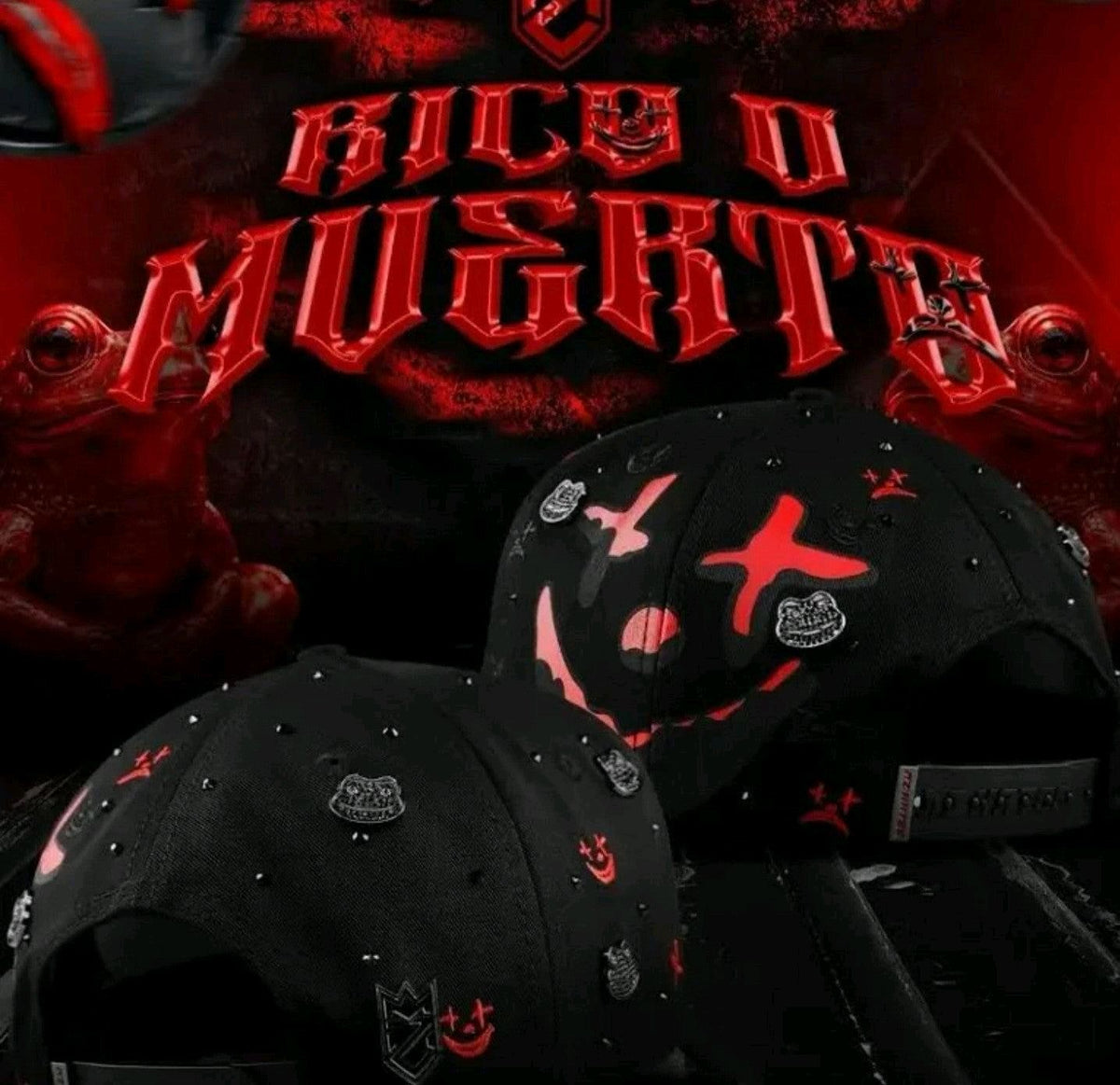 Rico O Muerto-MZ hats - LimitedEd Edition,  Black And Red