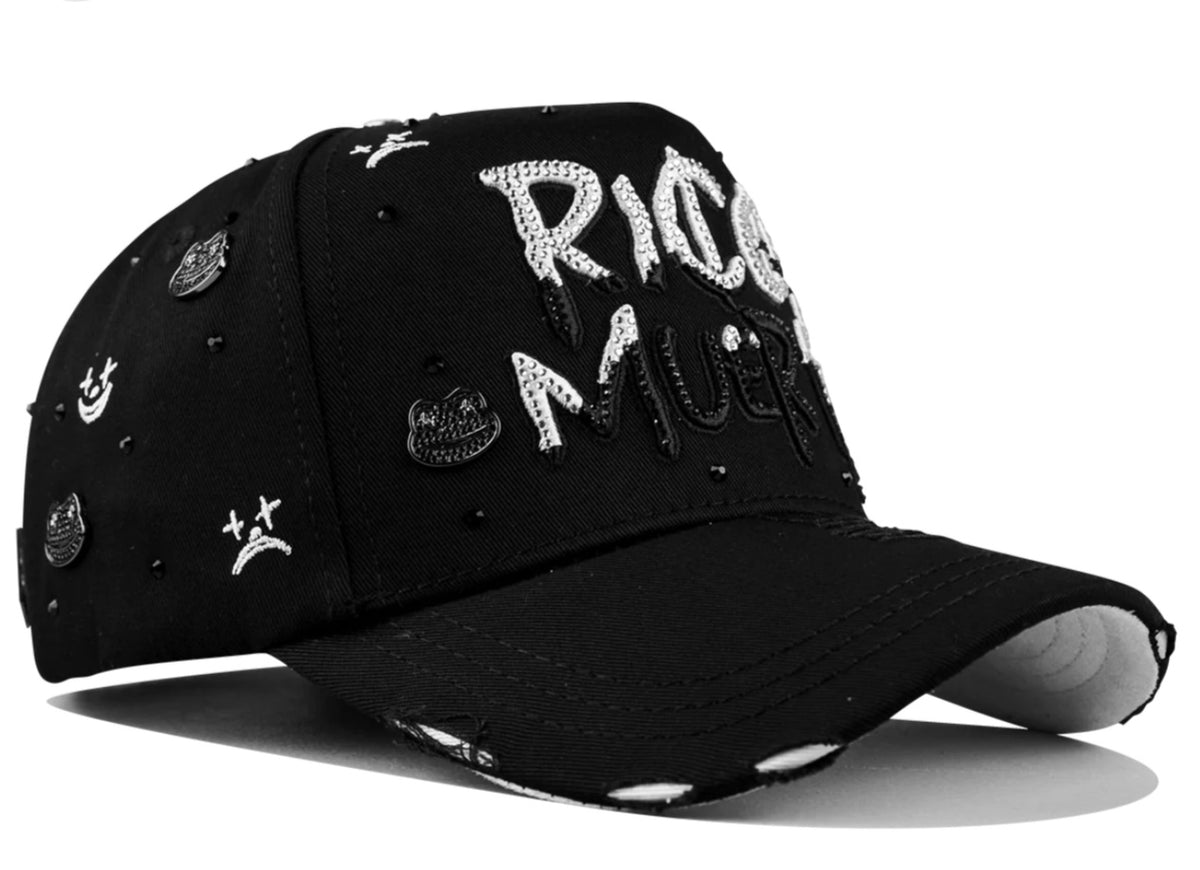MZ hats |Rico o mu3rto| Ying yang ,color black and white