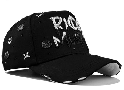 MZ hats |Rico o mu3rto| Ying yang ,color black and white
