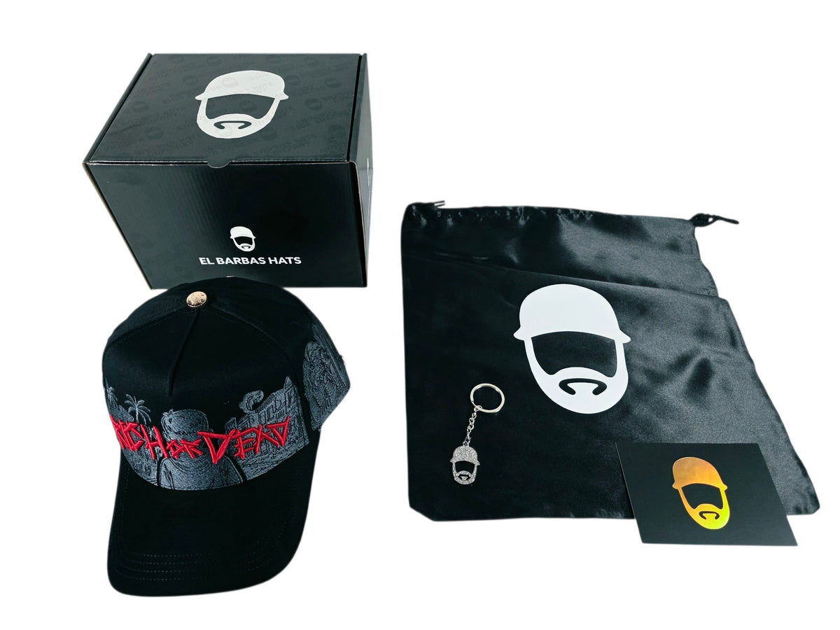 Barbas hats X rico o Mu3rto |Rich or Dead | Full set [hat ,box , dust cover, card and keychain] Box Premium Limited Edition