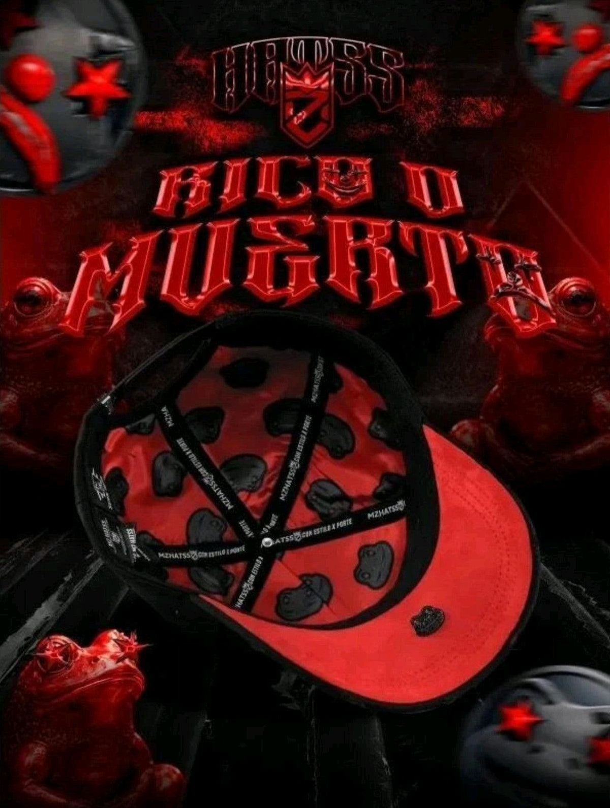 Rico O Muerto-MZ hats - LimitedEd Edition,  Black And Red