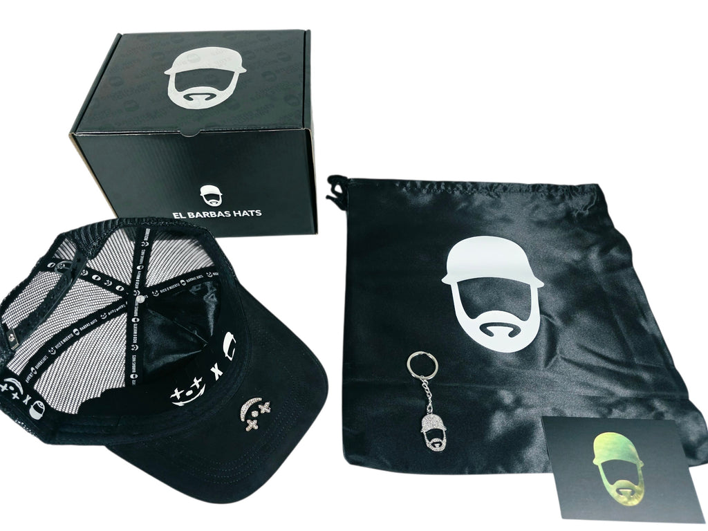 Barbas hats X rico o Mu3rto |RICH LIFE BLACK| Full set [hat ,box , dust cover, card and keychain] Box Premium Limited Edition