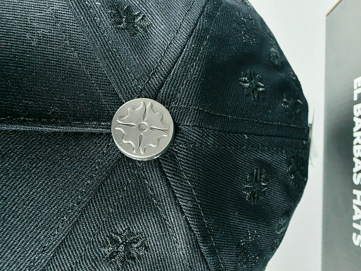 Barbas Hats X Rich The Kid |Chrome Blackout| Full set [Hat,box , dust cover., card and keychain].