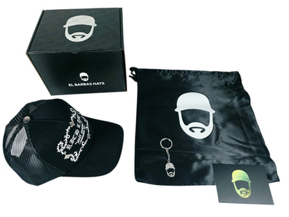 Barbas hats X rico o Mu3rto |RICH LIFE BLACK| Full set [hat ,box , dust cover, card and keychain] Box Premium Limited Edition